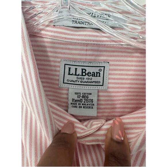 L.L. Bean Men's Striped Wrinkle Free Traditional Fit Button Down Shirt Size 17R - Picture 2 of 11